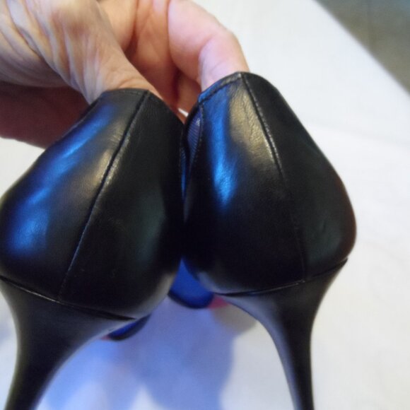 Christian Louboutin Black & Blue Leather / Mesh Heeled Pumps – IT 38.5 /US 8–8.5 - Picture 13 of 16